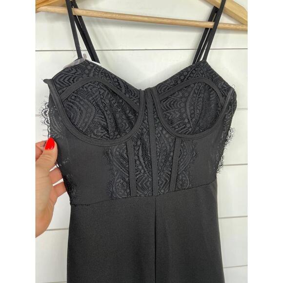 Dylan Ryan NYC Black Fitted Bodice Bustier Wide Leg Sleeveless Jumpsuit Size S - Picture 5 of 11